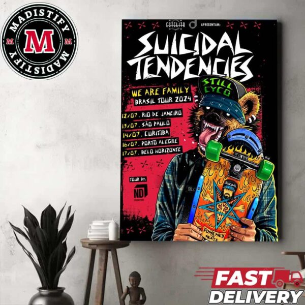 Suicidal Tendencies We Are Family Brasil Tour 2024 Schedule List Home Decor Poster Canvas
