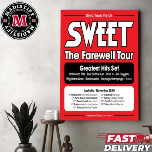 Sweet The Farewell Tour 2024 Starts On November At Autralia Schedule List Date Home Decor Poster Canvas