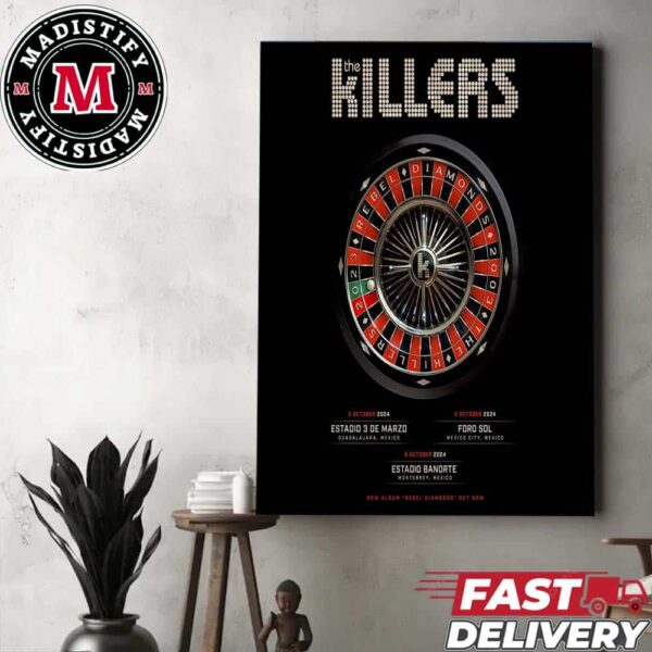 The Killers 3-5-9 October 2024 Estadio 3 De Marzo And Foro Sol Estadio Banorte Mexico New Album Rebel Diamonds Home Decor Poster Canvas