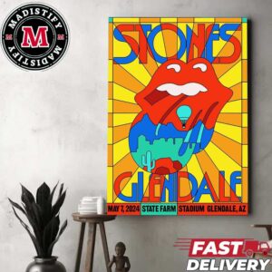 The Rolling Stones May 7 2024 At State Farm Stadium Glendale AZ Home Decor Poster Canvas