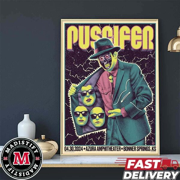 Tonight’s Poster For Bonner Springs KS A Limited Edtion For Puscifer At Azura Amphitheater April 30 2024 Home Decor Poster Canvas