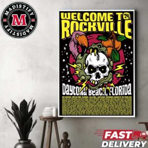 Welcome To Rockville Daytona Beach 2024 Line Up Home Decor Poster Canvas