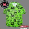 Billie Eilish x Freak City Graffiti Neon Green Summer Collection Button Up Unisex Hawaiian Shirt