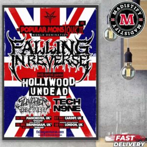 Falling In Reverse UK Tour 2024 The Popular Monstour II World Domination Schedule List Date Home Decoration Poster Canvas