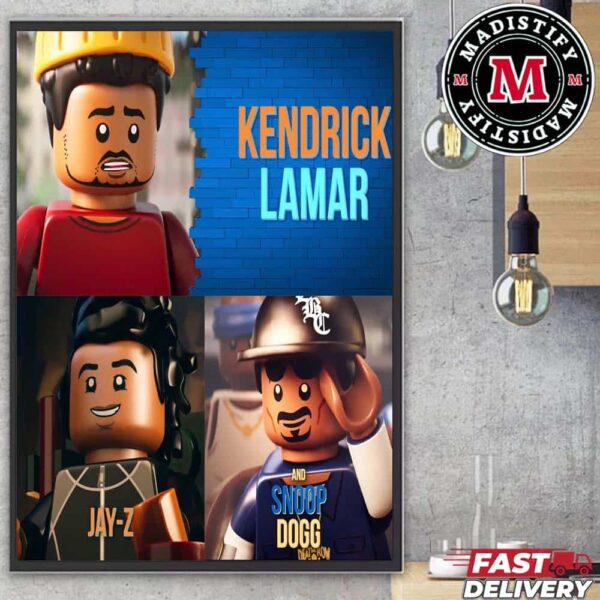First Look At Kendrick Lamar x Jay-Z And Snoop Dogg In Pharrell Williams LEGO Biopic Piece By Piece Home Decoration Poster Canvas