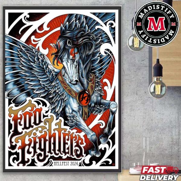 Foo Fighters Limited Poster Edition At Hellfest 2024 Home Decor Poster Canvas