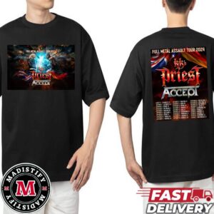 KK’s Priest With Accept Show Full Metal Assault Tour 2024 Schedule List Date Two Sides Essentials Shirt