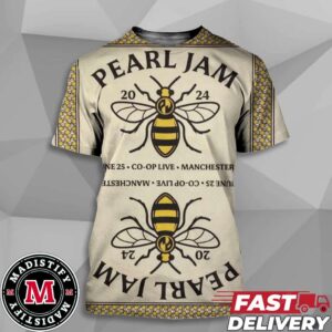Limited Poster Pearl Jam Show In Manchester At The Coop Live Event Poster June 25th Pearl Jam Dark Matter World Tour 2024 All Over Print Unisex T-Shirt