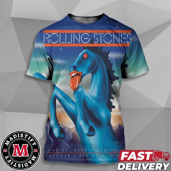 Limited Poster The Rolling Stones Show 2024 In Denver CO Empower Field At Mile High On June 20 All Over Print Unisex T-Shirt