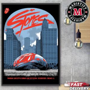 Merch Poster For The Rolling Stones Concert 2024 In Illinois On June 27th 30th At Soldier Field Chicago Home Decor Poster Camvas