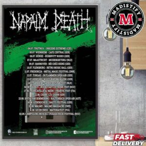 Napalm Death Tour 2024 Schedule List Date Home Decor Poster Canvas