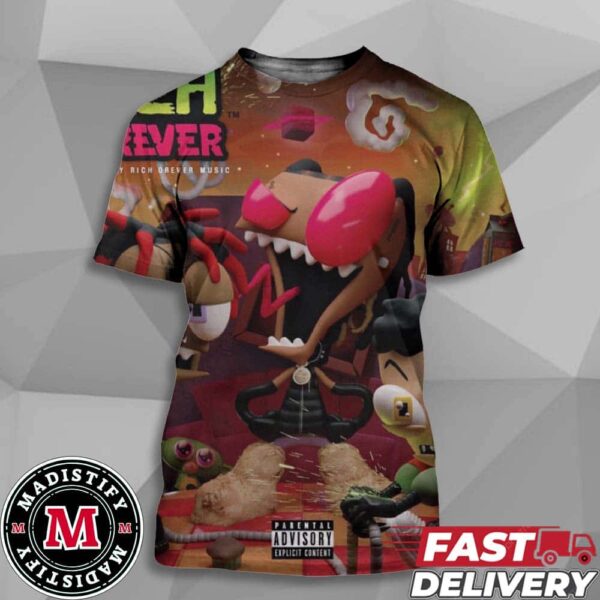 New Song Rich Forever 5 Volume By Famous Dex x Jay Critch And Rich The Kid Drops On July 12th 2024 All Over Print Unisex Shirt
