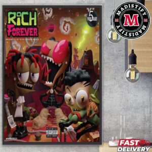 New Song Rich Forever 5 Volume By Famous Dex x Jay Critch And Rich The Kid Drops On July 12th 2024 Home Decor Poster Canvas