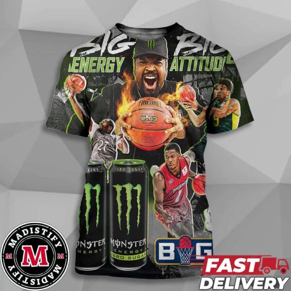 Poster Big Energy Big Attitude Ice Cube x Monster Energy x Basketball Big 3 All Over Print Unisex T-Shirt