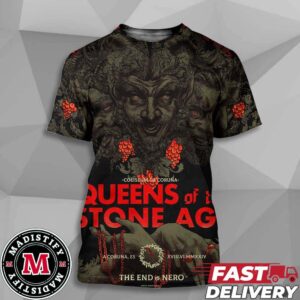 Poster Queen Of The Stone Age Show In Spain 2024 On June 28 At A Coruna ES The End Is Nero Art By Nikita Kaun All Over Print Unisex Shirt