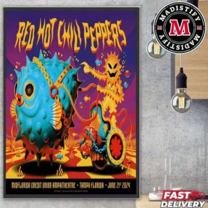 Red Hot Chili Peppers Mid Florida Credit Union Amphitheatre Tampa Florida June 21 2024 Limited Poster Edition Home Decoration Poster Canvas