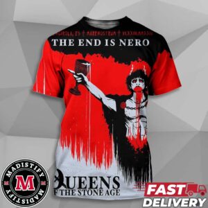 Tonight Fuengirola ES Marenostrum 23 June 2024 The End Is Nero Tour Queens Of The Stone Age Merchandise Poster All Over Print Unisex T-Shirt