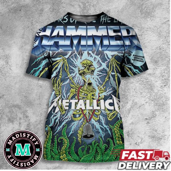 40 Years Of Ride The Lightning New Issue Of Metal Hammer Metallica’s Classic Second Album Exclusive Official Artwork By Puis Calzada All Over Print T-Shirt