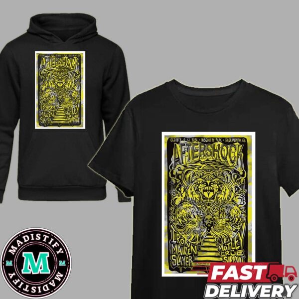 Aftershock Poster Contest October 10-13 2024 Discovery Park Sacramento CA Line Up By Brady Miller Design T-Shirt Hoodie