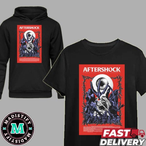 Aftershock Poster Contest October 10-13 2024 Discovery Park Sacramento CA Line Up Poster T-Shirt Hoodie