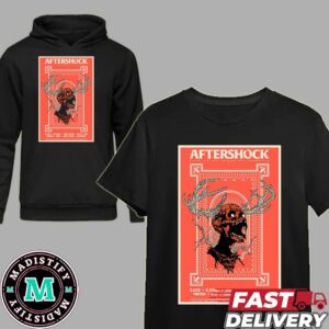 Aftershock Poster Contest October 10-13 2024 Discovery Park Sacramento CA Line Up Slayer x Slipknot x Iron Maiden Motley Crue x Pantera x 5 Finger Death Punch T-Shirt Hoodie