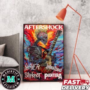 Aftershock Poster Contest October 10-13 2024 Discovery Park Sacramento CA Skull Rock Metal Slayer x Judas Priest x Slipknot x Pantera Poster Canvas