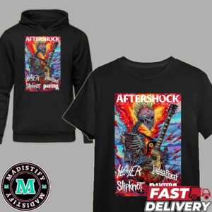 Aftershock Poster Contest October 10-13 2024 Discovery Park Sacramento CA Skull Rock Metal Slayer x Judas Priest x Slipknot x Pantera T-Shirt Hoodie