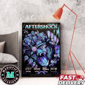 Aftershock Poster Contest October 10-13 2024 Discovery Park Sacramento CA With Mastodon Brutus Anthrax Iron Maiden Pantera Five Finger Death Punch Judas Priest Poster Canvas