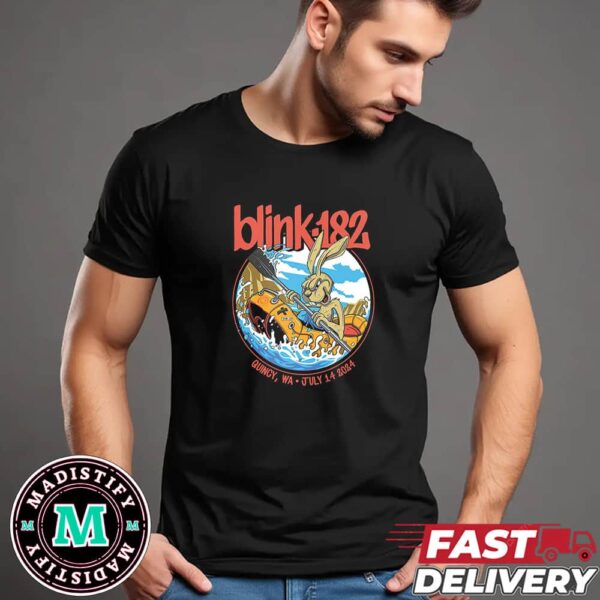 Blink-182 At Quincy WA July 14 2024 Show Art Work Merchandise One More Time Tour Merchandise T-Shirt