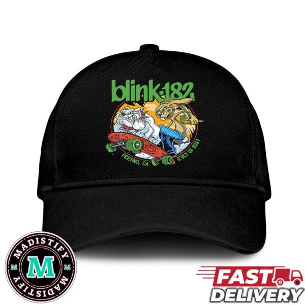 Blink-182 Fresno CA July 8 2024 Show Merchandise One More Time Tour Classic Hat-Cap Snapback