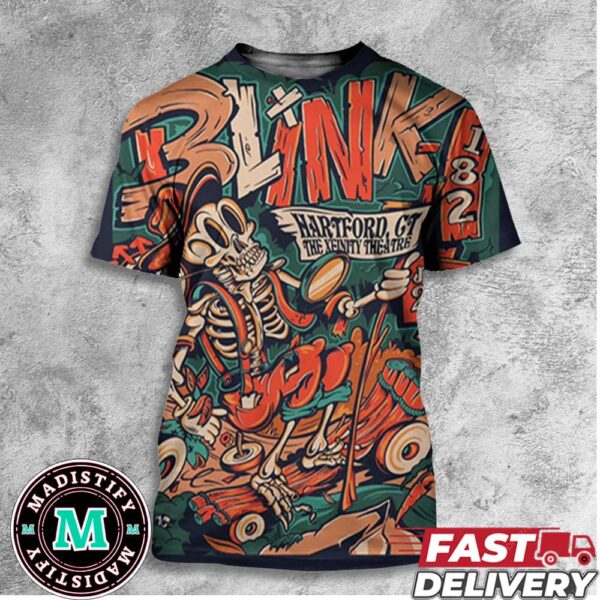 Blink-182 July 24 2024 Hartford CT The Xfinity Theatre Concert Poster One More Time Tour All Over Print T-Shirt