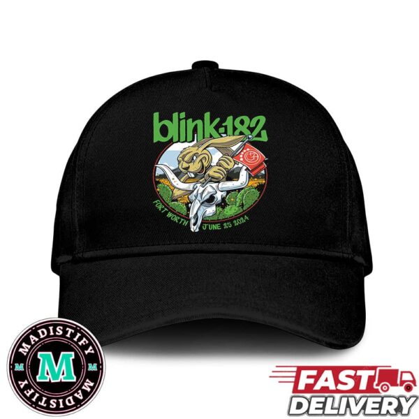 Blink-182 One More Time Tour 2024 Fort Worth June 25 2024 Merchandise Classic Hat-Cap Snapback