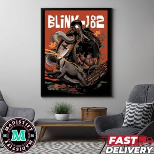 Blink-182 Poster For Their Gig At Greenville SC July 29 2024 Bon Secours Arena One More Time Tour Poster Canvas