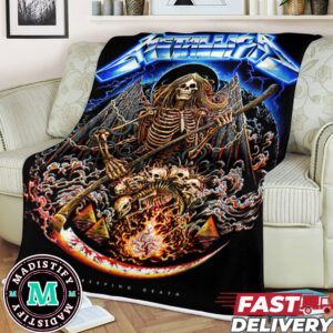 Check Out 40th Anniversary Ride The Lightning Metallica Creeping Death By Miles Tsang Poster Limited Fleece Blanket