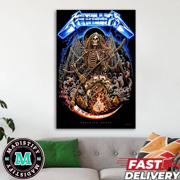 Check Out 40th Anniversary Ride The Lightning Metallica Creeping Death By Miles Tsang Poster Limited Home Decor Poster Canvas