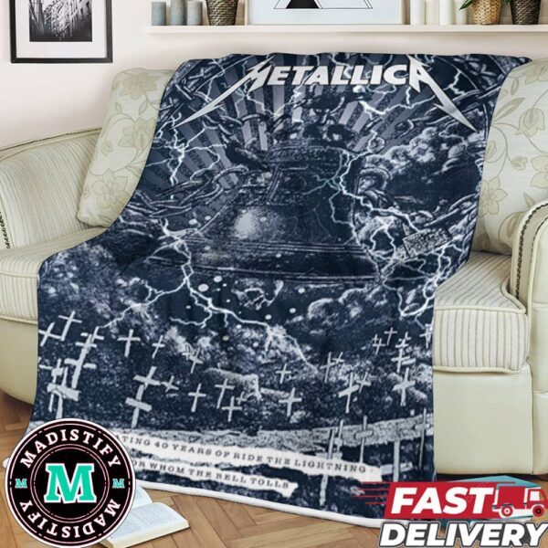 Check Out 40th Anniversary Ride The Lightning Metallica For Whom The Bell Tolls By Chris Alliston Limited Poster Fleece Blanket