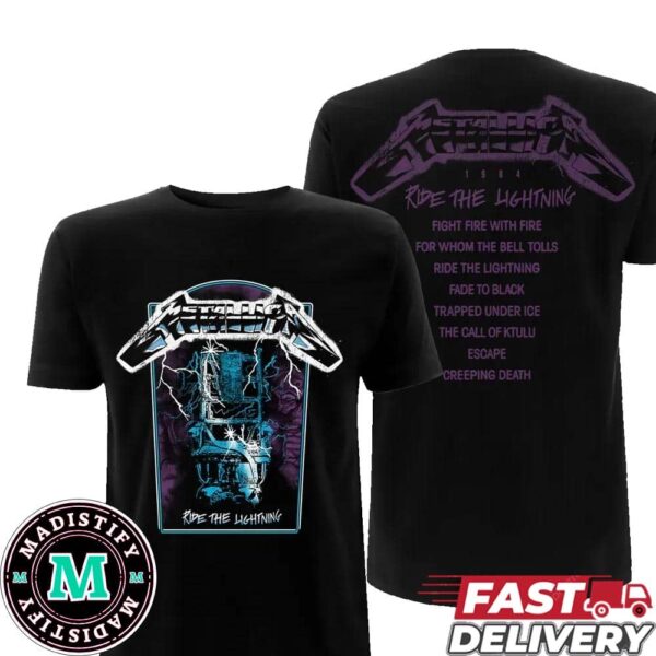 Check Out 40th Anniversary Ride The Lightning Metallica Ride The Lightning 1994 Vintage Tracks Two Sides Merchandise T-Shirt