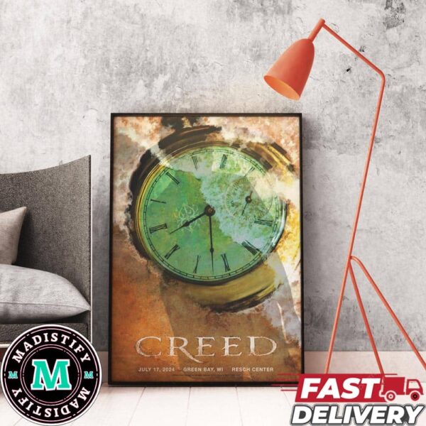 Creed July 17 2024 Green Bay WI Resch Center Show Edition Rock Concert Poster Lithograph By Cliff Cramp Poster Canvas