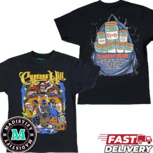 Cypress Hill Merchandise Store We Legalized It Tour 2024 Illustrated Schedule Lists Two Sides T-Shirt