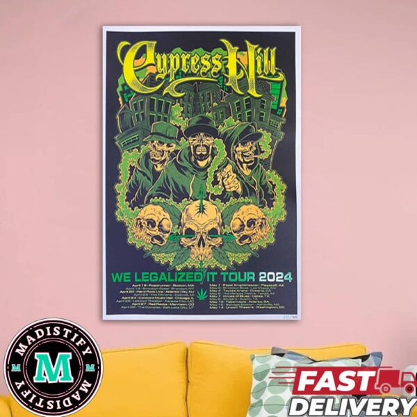 Cypress Hill Merchandise Store We Legalized It Tour 2024 Limited Edition Hand Numbered Poster Canvas