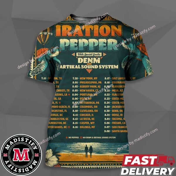 Daytrippin In Paradise Summer Tour 2024 Iration Pepper Band Concert With Denm Artikal Sound System Schedule List Date Unisex All Over Print Essentials T-Shirt