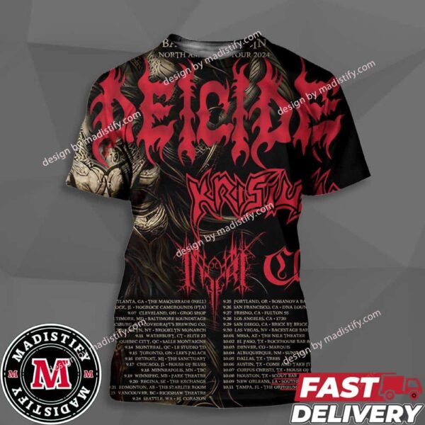 Deicide Banished By Sin North American Tour 2024 Schedule List Date With Cloak And Krisiun Unisex All Over Print Essentials T-Shirt