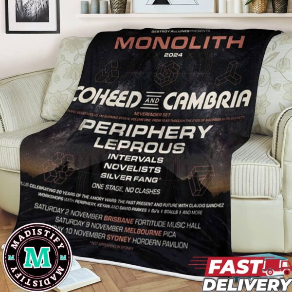 Destroy All Lines Presents Monolith 2024 Coheed And Cambria Returns This November Fleece Blanket