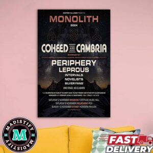 Destroy All Lines Presents Monolith 2024 Coheed And Cambria Returns This November Home Decorations Poster Canvas