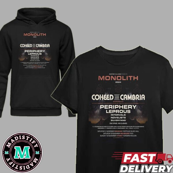 Destroy All Lines Presents Monolith 2024 Coheed And Cambria Returns This November T-Shirt Hoodie