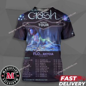 Kehlani Crash World Tour 2024 North America Schedule List Date With Flo And Anycia Unisex All Over Print Essentials T-Shirt