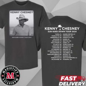 Kenny Chesney Sun Goes Down Tour 2024 Schedule List Date Graphite Two Sides T-Shirt