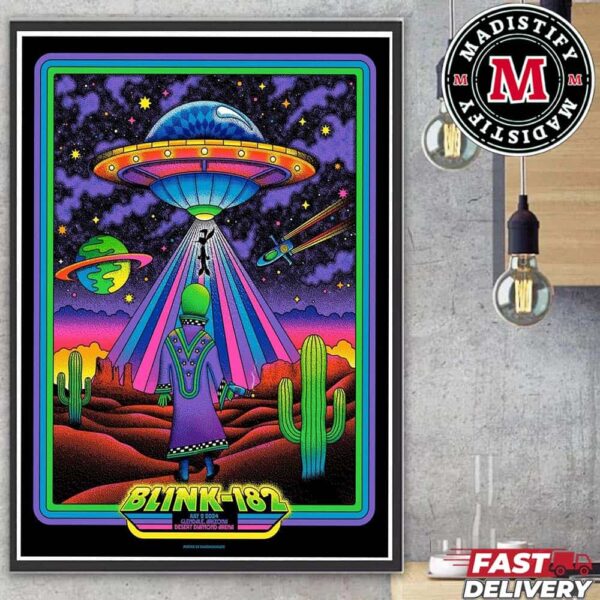 Limited Merch Poster De Blink-182 Show 2024 In USA On July 2 At Desert Diamond Arena Glendale AZ Home Decoration Poster Canvas