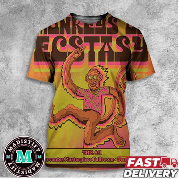 MOE Monkeys On Ecstasy Thursday August 1 2024 Cervantes Masterpiece Ballroom Denver CO All Over Print T-Shirt