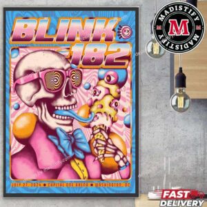 Merch Poster For Blink-182 At Capital One Arena Washington DC 2024 One More Time Tour On July 27 Home Decoration Poster Canvas